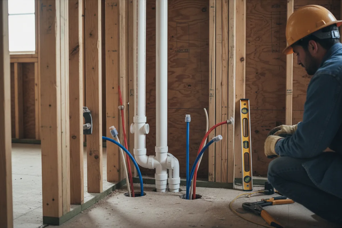 Drain and supply rough-in during Garbage Disposal Repair in Mount Rainier
